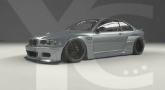 1998-2005 BMW E46 M3 Coupe GRD PD RB Style Wide Body Kit including Front Lip, Fender Flare Kit & Rear Wing