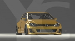 2015-2017 Golf MK7 G*T*I GRD PD RB Style Wide Body Kit including Front Lip, Fender Flare & Wing