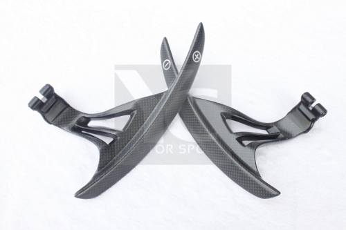 2008-2015 Nissan R35 GTR CBA DBA AT Style Lengthened Shift Paddle Plain Carbon Weave Matte Finish